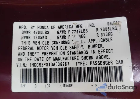 2016 Honda Accord Lx из США, поврежденный, VIN 1HGCR2F31GA036267